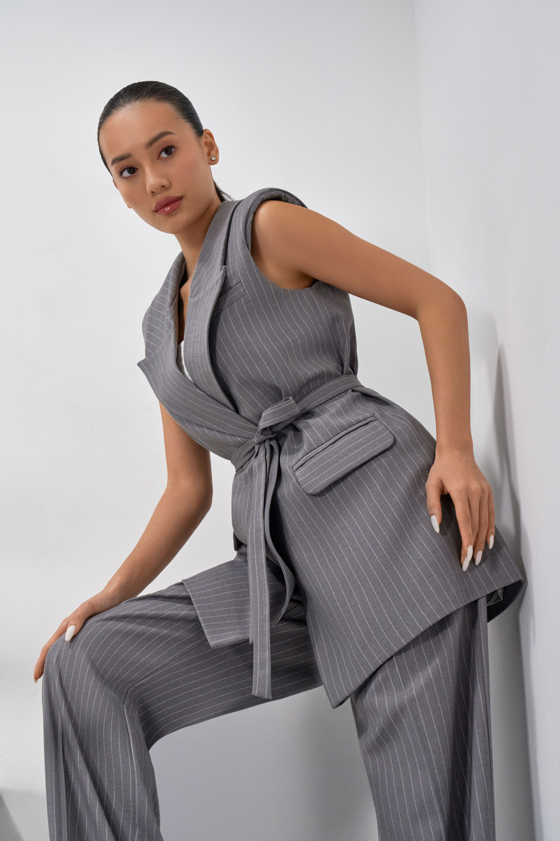 Удлиненный жилет oversize кроя BL59005